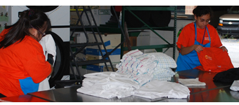 Two students complete tasks in the Service Occupations Education program.